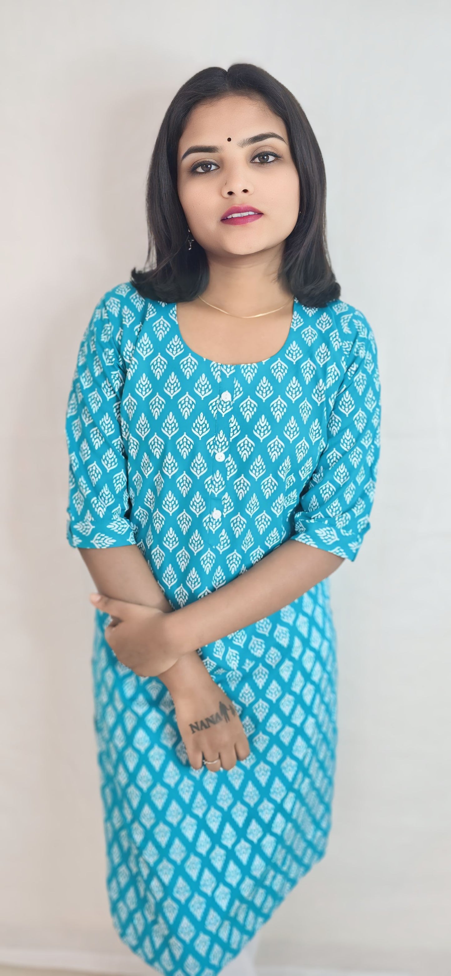 Regular Wear Kurti Cyan16