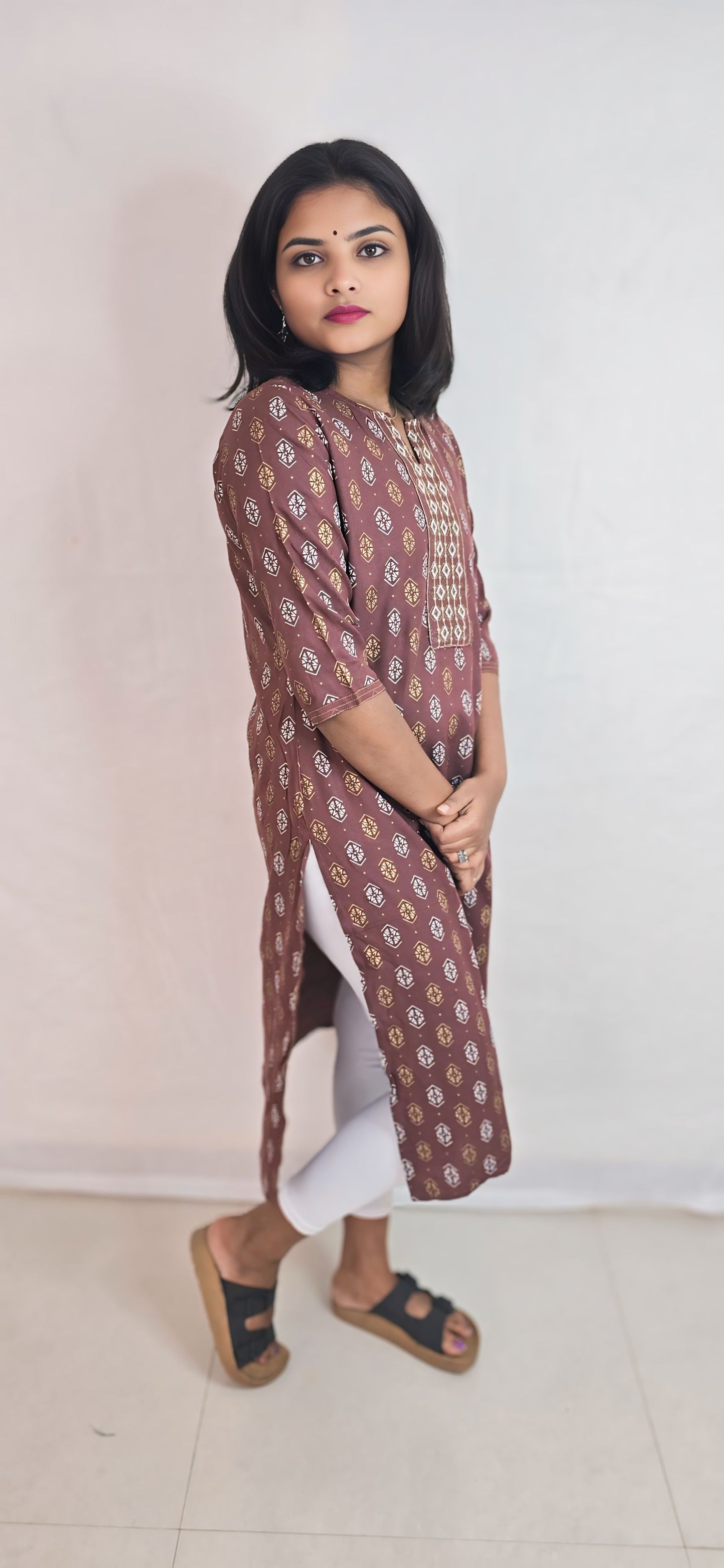 Regular Wear Kurti Brown4