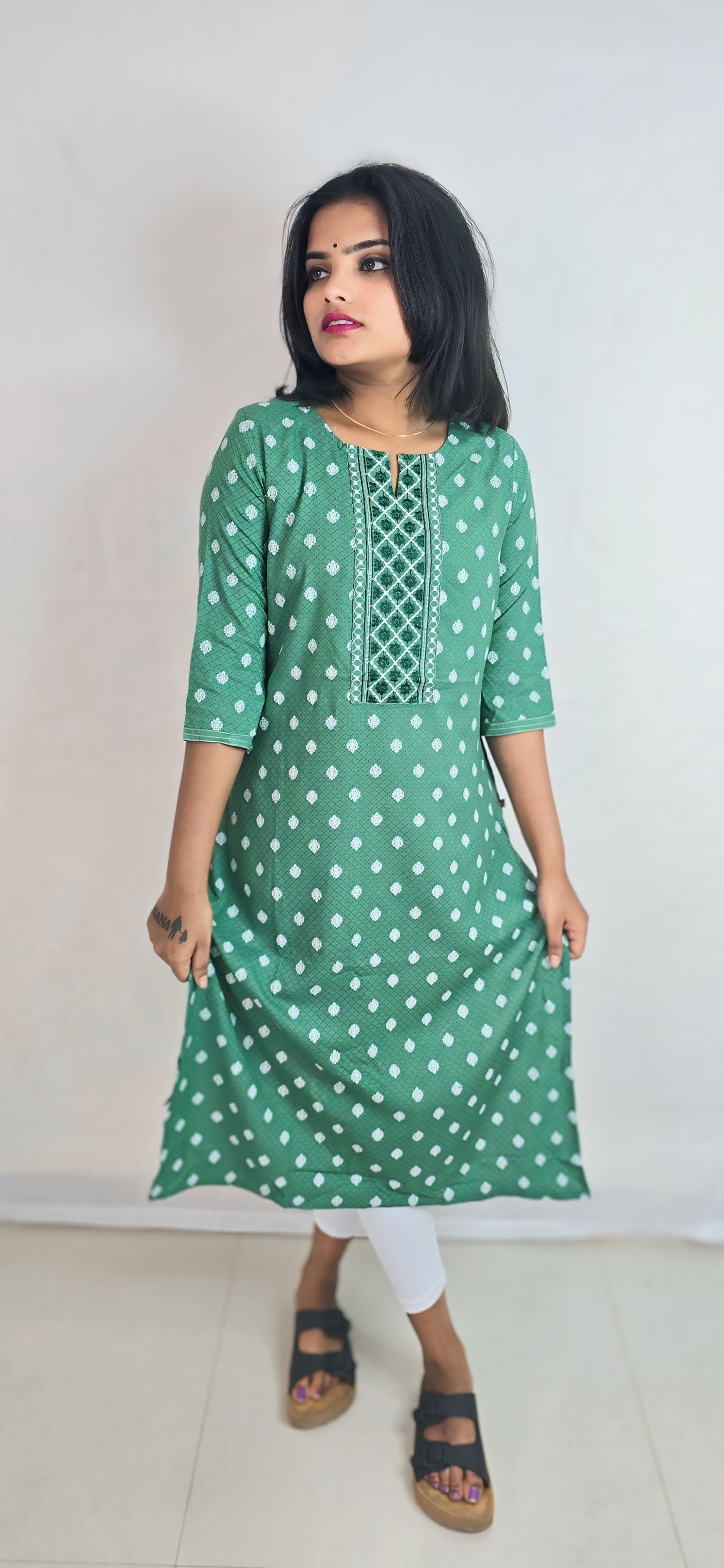 Regular Wear Kurti Green14