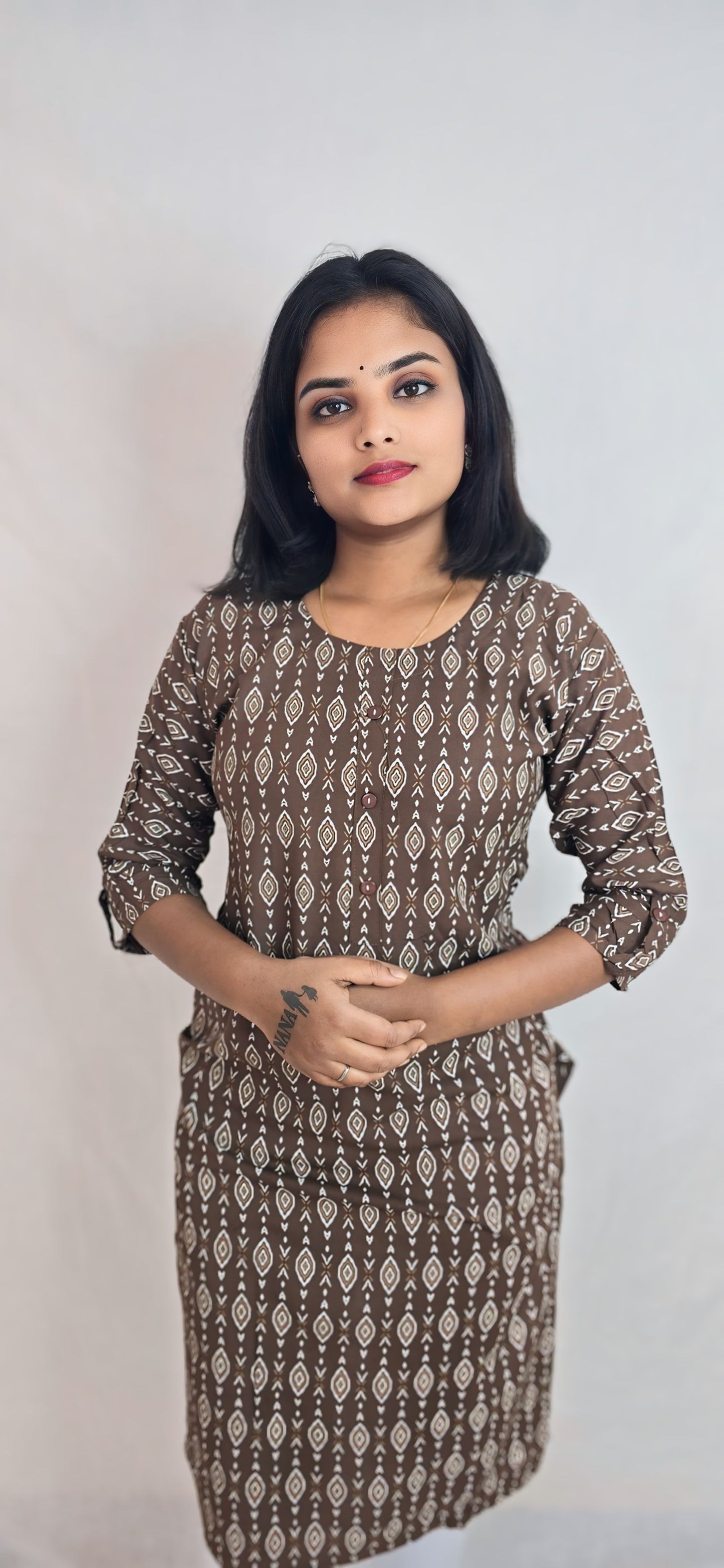 Regular Wear Kurti Brown1