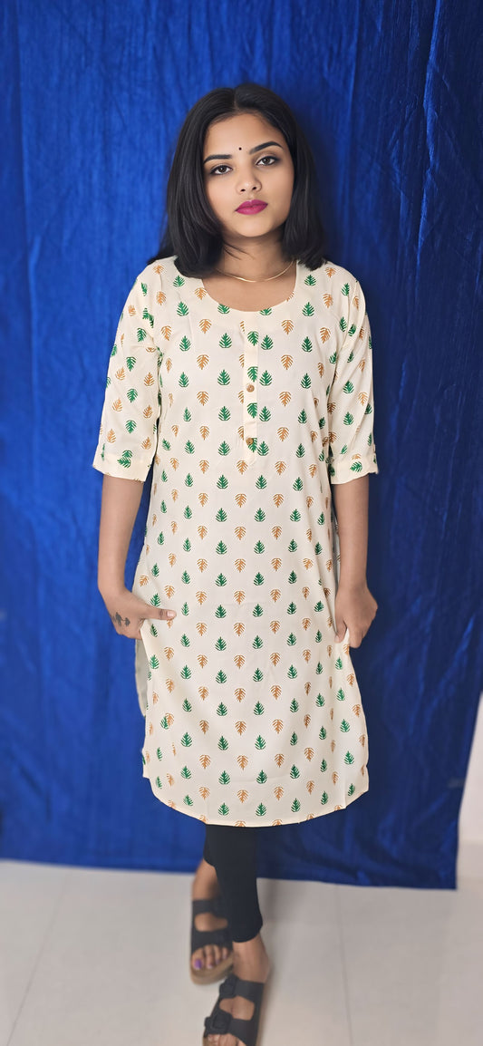 Regular Wear Kurti Cream20