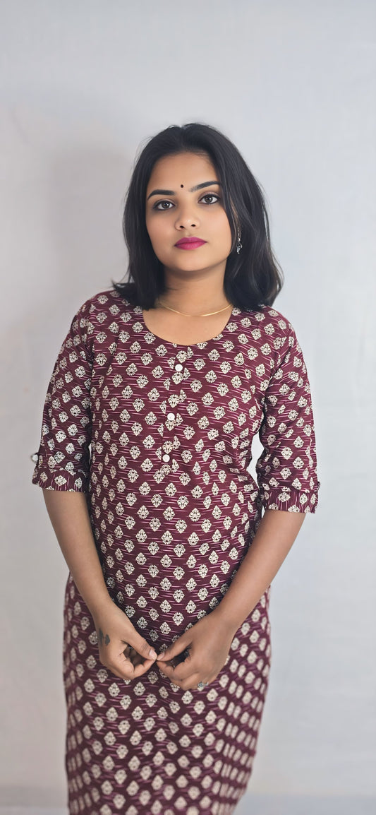 Regular Wear Kurti Maroon14