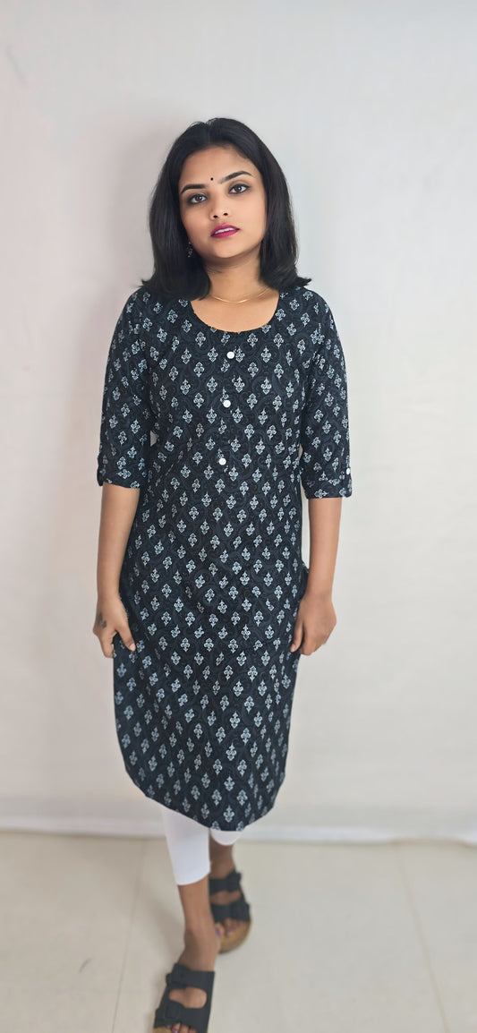 Regular Wear Kurti Black19