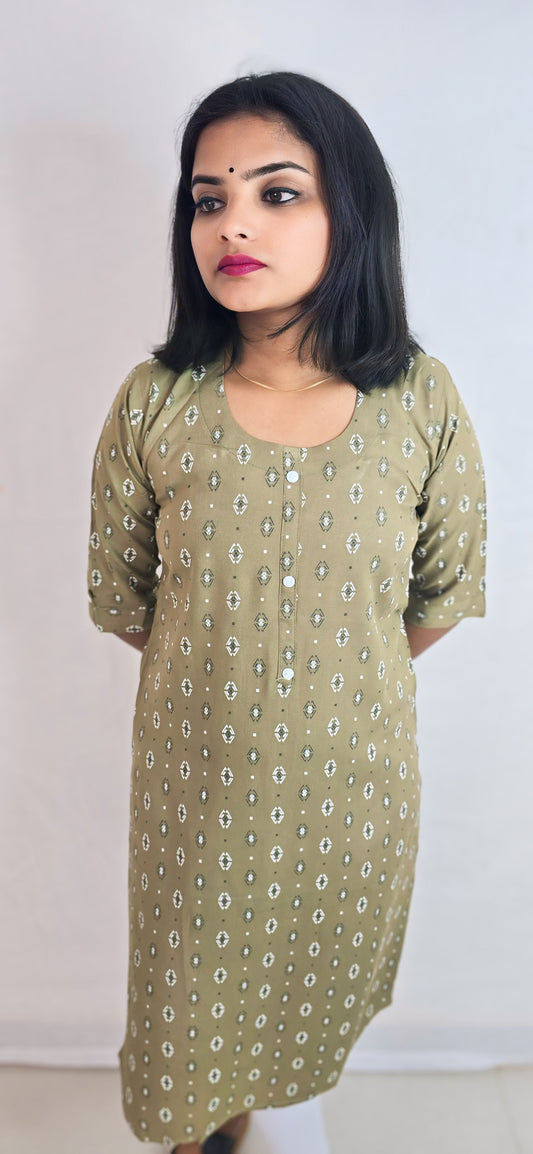 Regular Wear Kurti Olive18