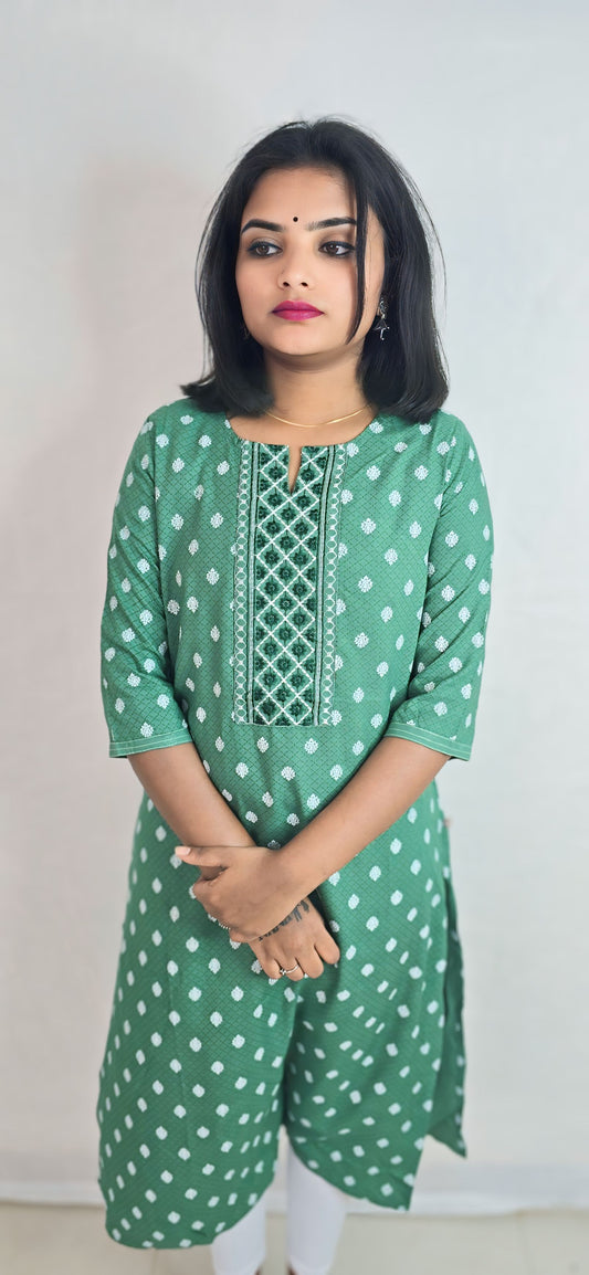 Regular Wear Kurti Green14