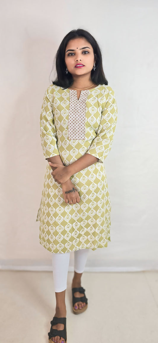 Regular Wear Kurti Light Green12