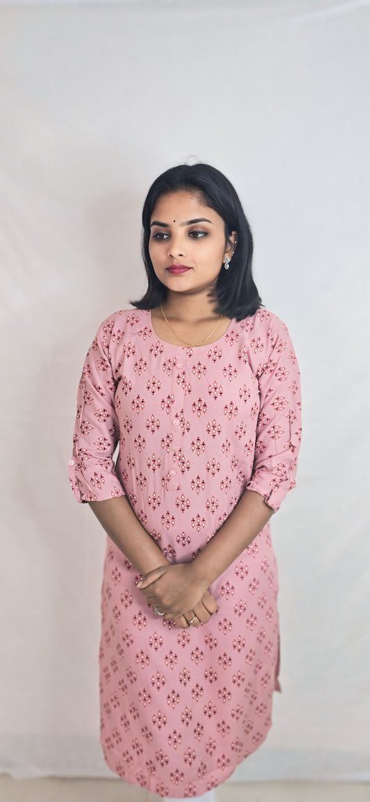 Regular Wear Kurti Pink2