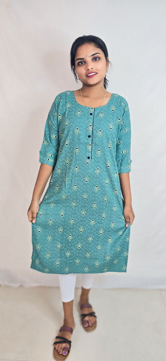 Regular Wear Kurti Green9