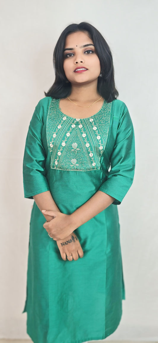 Regular Wear Kurti Green7