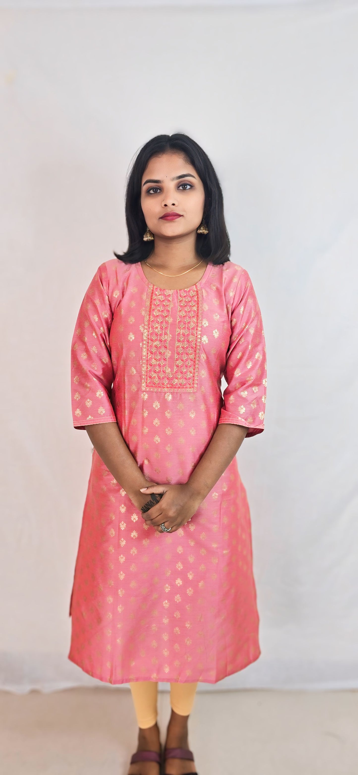 Regular Wear Kurti Pink Gold9