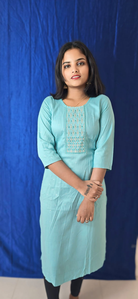 Regular Wear Kurti Light Blue10